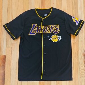 Black Lakers Button-Up Jersey Sz M